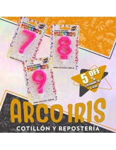 Vela Numero Rosa Con Brillo Xu - Liquidacion Blister Party Store