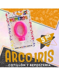 Vela Numero Rosa Con Brillo Xu - Liquidacion Blister Party Store 2