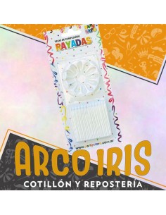 Vela Rayadas Blancas X 24 - Con Portavela Party Store