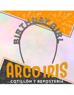 Vincha Birthday Girl Con Strass -varios Colores-