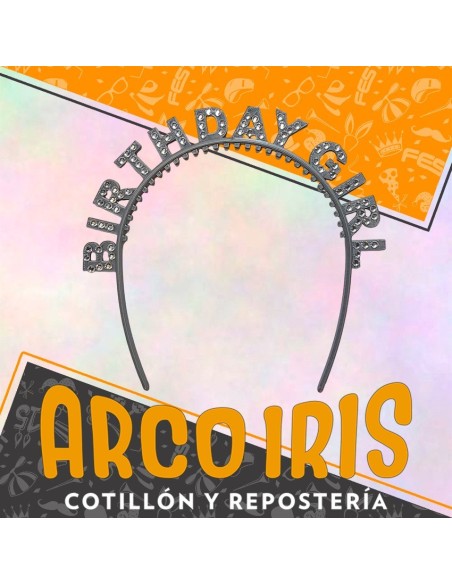 Vincha Birthday Girl Con Strass -varios Colores-