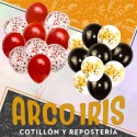 Globo Set 12" X 10  5 Perlados 12 + 5 Cristal 12 Con Confetti - Varios Colores- Cat2 Apto Helio China Funky Party