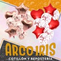 Globo Set Estrella Y Corazon - 14 Piezas -  Cyber Monday Varios Colores Valentin  2 Estrella Mylar 18 - 2 Corazon Mylar 18