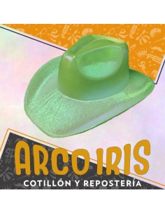 Gorro Cowboy Tornasolado - Varios Colores Celeste-amarillo-verde-fucsia-blanco-rosa-lila-negro-celeste-turquesa 2