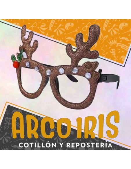 Anteojo Navidad Venado Con Glitter Xu - Navidad Party Store