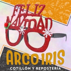 Anteojo Feliz Navidad Con Glitter Xu - Navidad Party Store