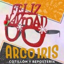 Anteojo Feliz Navidad Con Glitter Xu - Navidad Party Store