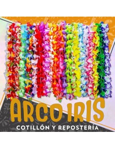 Collar Hawaiano Clasico Liso X 12 - Un Color/ Bicolor / Pastel / Fluo - Upd San Patricio Primavera Oferta Cat2