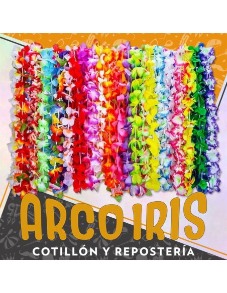 Collar Hawaiano Clasico Liso X 12 - Un Color/ Bicolor / Pastel / Fluo - Upd San Patricio Primavera Oferta Cat2