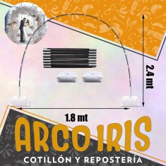 Arco Para Globos 2.40 X 1.80 Mt - Incluye 2 Bases Inflables Para Llenar Con Agua Forma Arco
