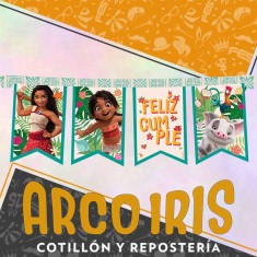 Moana 2 Banderin Feliz Cumpleanos Xu - Articulado