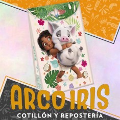 Moana 2 Bolsa Caramelera Con Cierre X 8 - De Papel Con Glitter Y Cierre