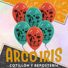 Moana 2 Globos Premium X 6 Latex 12 Impresion Total