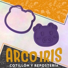 Cortante Cookies Cara Cerdo - Plastico -