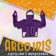 Cortante Cookies Messi De Espalda - Plastico Violeta Mundial