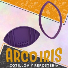 Cortante Cookies Pelota Rugby - Plastico Violeta-