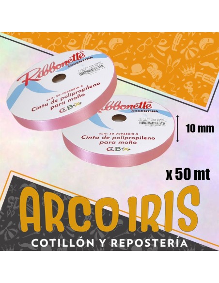 Cinta 10 X 50 Ribbonette Rosa - Polipropileno