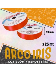 Cinta 20 X 25 Ribbonette Rojo - Polipropileno  Navidad