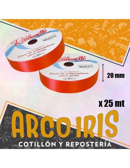 Cinta 20 X 25 Ribbonette Rojo - Polipropileno  Navidad