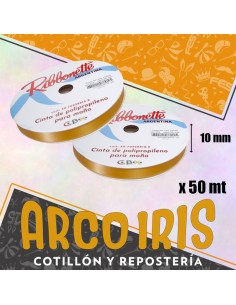 Cinta 10 X 50 Ribbonette Dorado - Polipropileno