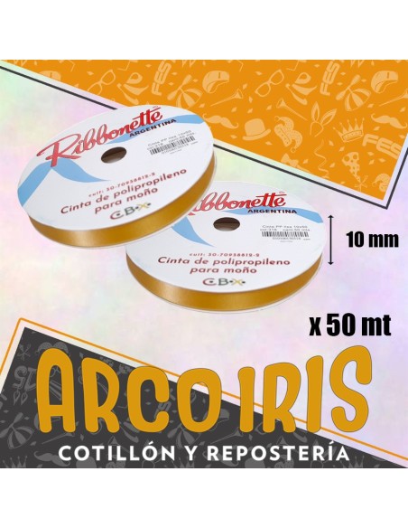 Cinta 10 X 50 Ribbonette Dorado - Polipropileno