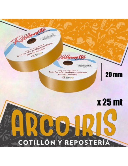 Cinta 20 X 25 Ribbonette Dorado - Polipropileno