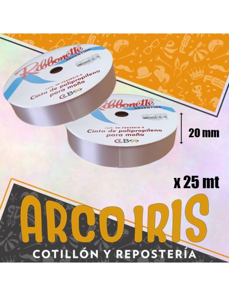 Cinta 20 X 25 Ribbonette Plata - Polipropileno