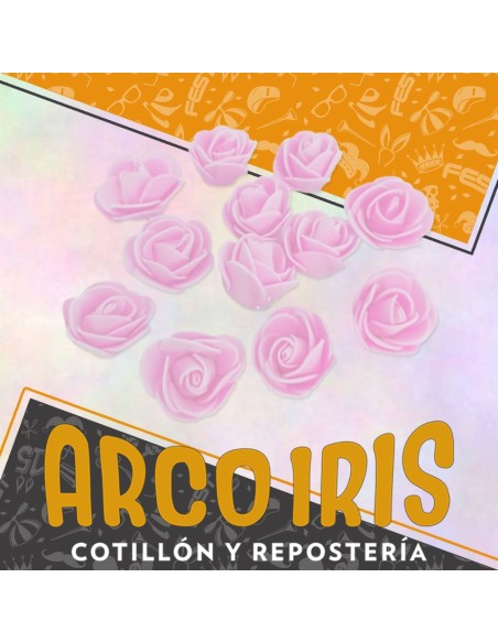 Goma Flores Rosas Rosa X 12 - Sin Tallo Cbx