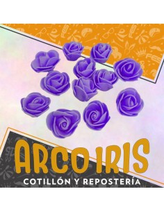Goma Flores Rosas Violeta X 12 - Sin Tallo Cbx