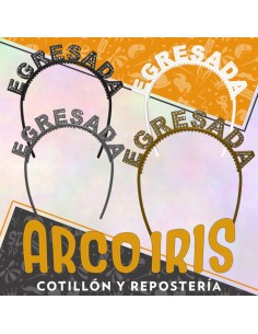 Vincha Egresada Con Strass -roja-negra-blanca