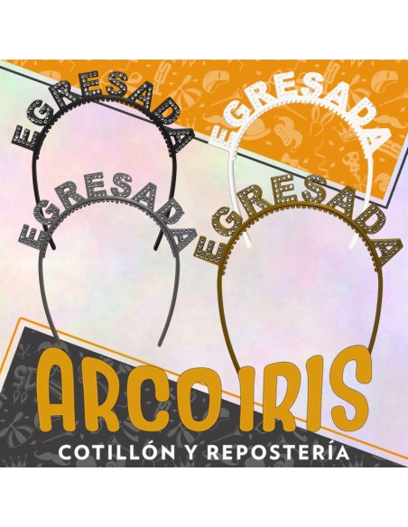 Vincha Egresada Con Strass -roja-negra-blanca