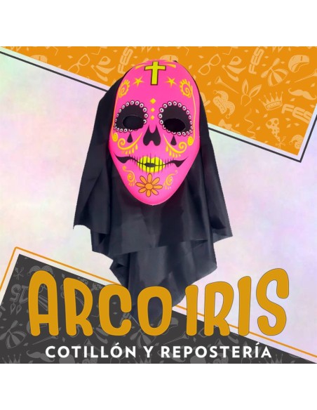 Careta Terror Con Tela Calaca Xu +3-5% - Halloween Liquidacion Descuento Por Cantidad Gape