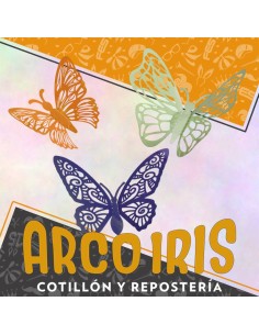 Mariposa Troquelada/calada X 6 - Varios Colores Cat2 Primavera Pegatina Blanca-amarilla-rosa-celeste-verde-naranja-dorada-neg