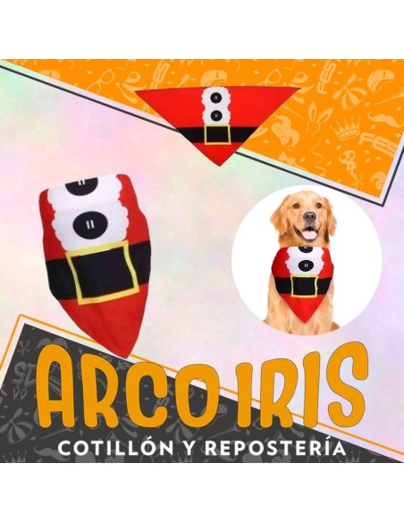 Bandana Canina Santa Xu - Panuelo Para Mascotas Papa Noel Santa Claus Navidad Party Store