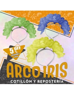 Vincha 3 Flores Rosas Color/pastel Xu +5-5% - Varios Colores Primavera