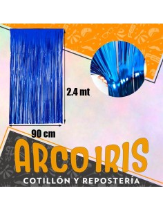Cortina Reforzada Metal Azul Xu - 2.4 M X 90 Cm Party Store