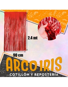 Cortina Reforzada Metal Roja Xu - 2.4 M X 90 Cm Party Store