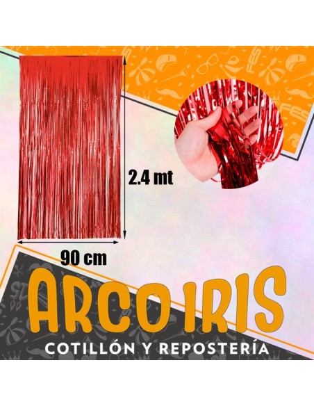 Cortina Reforzada Metal Roja Xu - 2.4 M X 90 Cm Party Store