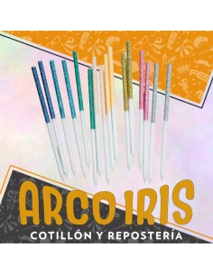 Vela Gibre Larga Bicolor Celeste X 16 - Bicolor Party Store