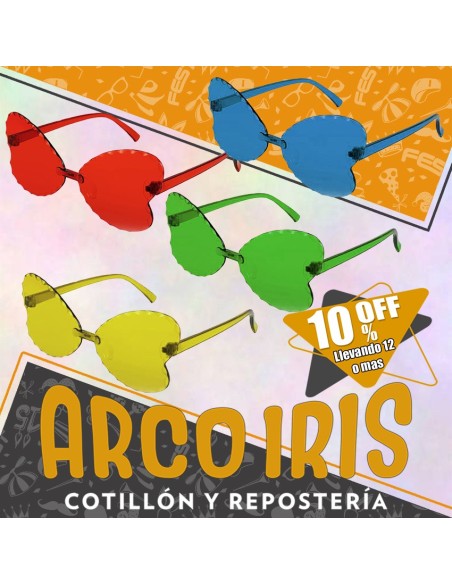 Anteojo Sol Mariposa Sin Marco Borde Biselado Xu +12-10% - Varios Colores Valentin Promo Por Cantidad