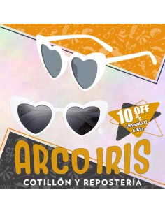 Anteojo Corazon Marco Blanco Plastico Xu +12-10% - Valentin Promo Por Cantidad