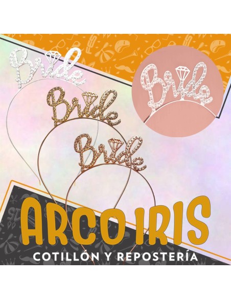 Vincha Metal Bride Con Strass Xu - Dorada-plateada-rosa Gold