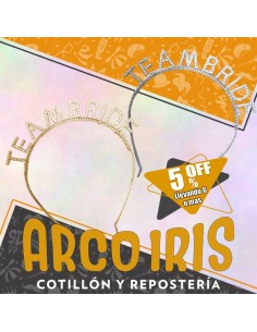 Vincha Plastica Team Bride Xu +6-5% - Dorada-plateada-rosa Gold Promo Por Cantidad