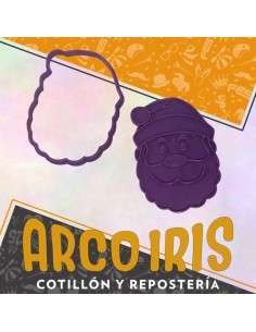 Cortante Cookies Cara De Papa Noel - Navidad Plastico Violeta