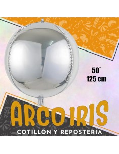 Mylar 50 4d Esfera Lisa Metal Xu - 125 Cm Globo Metalizado Papel