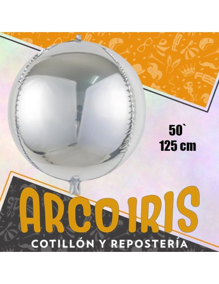 Mylar 50 4d Esfera Lisa Metal Xu - 125 Cm Globo Metalizado Papel