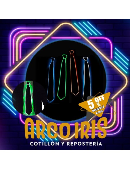 Luminoso Corbata Contorno Con Control Xu +2-5% Con Hilo Led Promo Por Cantidad