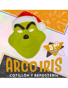 Careta Grinch Xu +6-5% Con Gorro De Papa Noel Grunon Navidad Promo Por Cantidad Gape