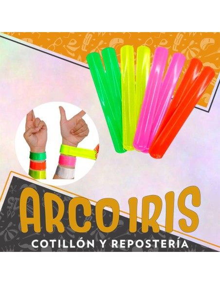 Pulsera Magica X 20 - Fluo / Con Brillo/hologramada Retractil