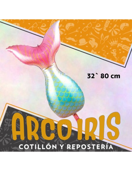 Mylar 32 Cola Sirena Metal Xu - 80 Cm Globo Metalizado Papel